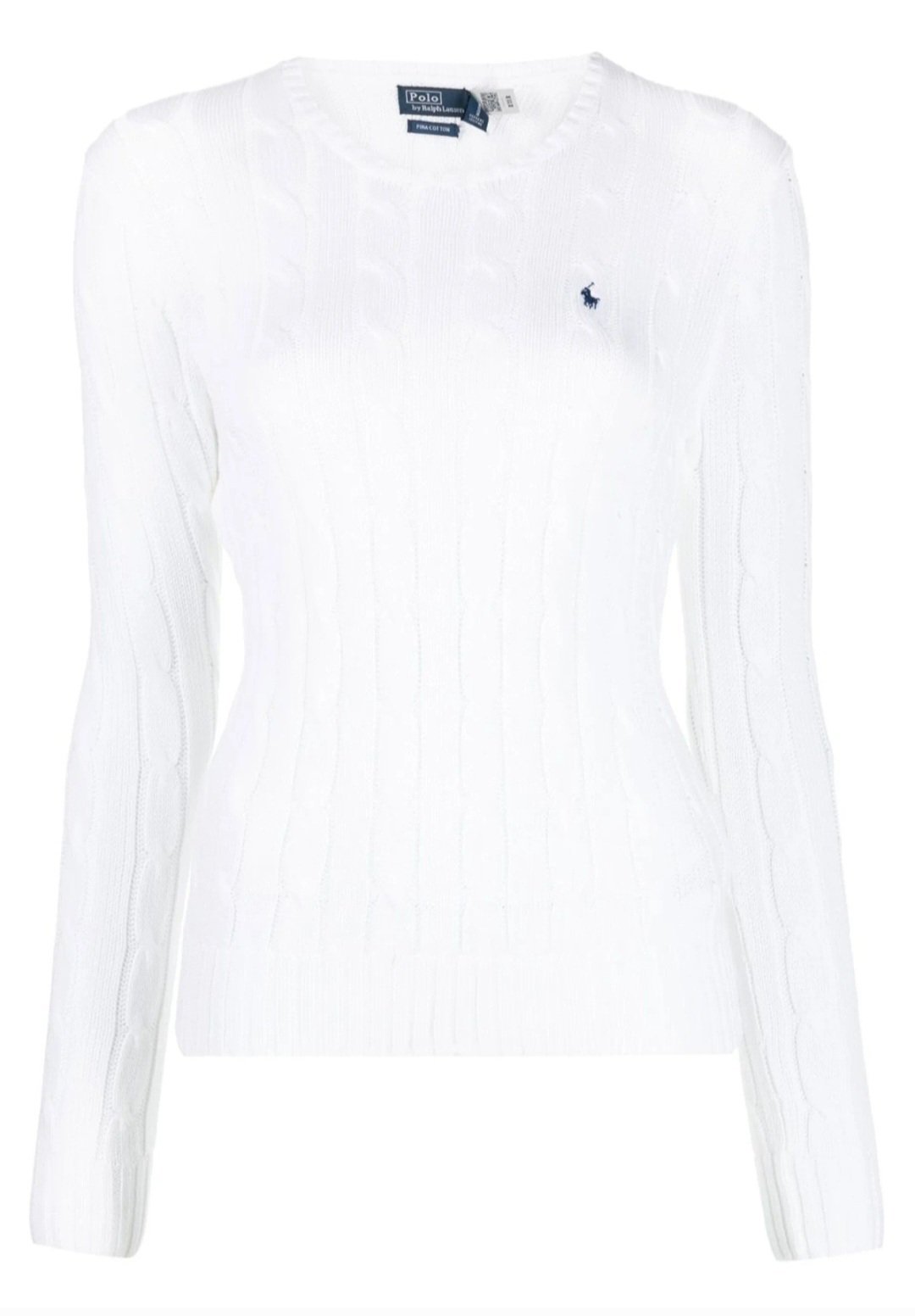 Pull Torsadé Polo Ralph Lauren Femme-Coton Pima-Blanc-Taille M- Neuf Avec Étiquettes 