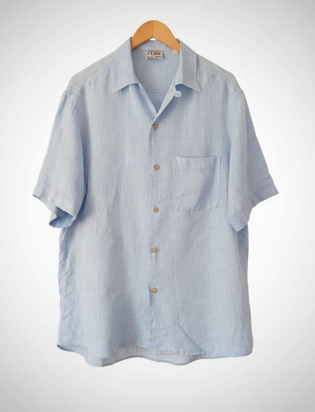 Chemise Gianfranco Ferre - 100% Lin - Bleu Ciel - Taille L(coupe décontracté) - Éxellent État 