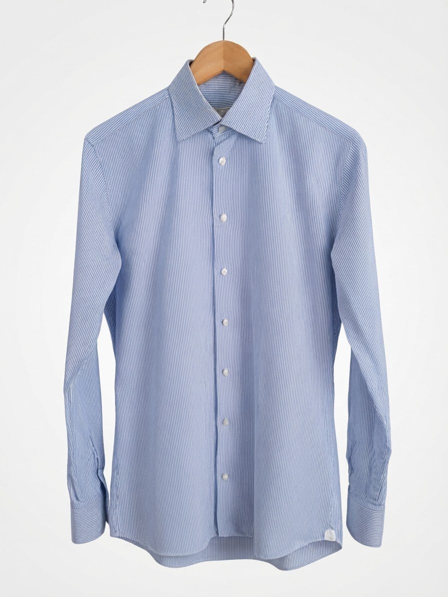 Chemise Sartoriale(Fait Main) Borriello Napoli -100% Coton-Taille 40/ 15 ¾  Slim Fit Convient aissi a Un Taille S