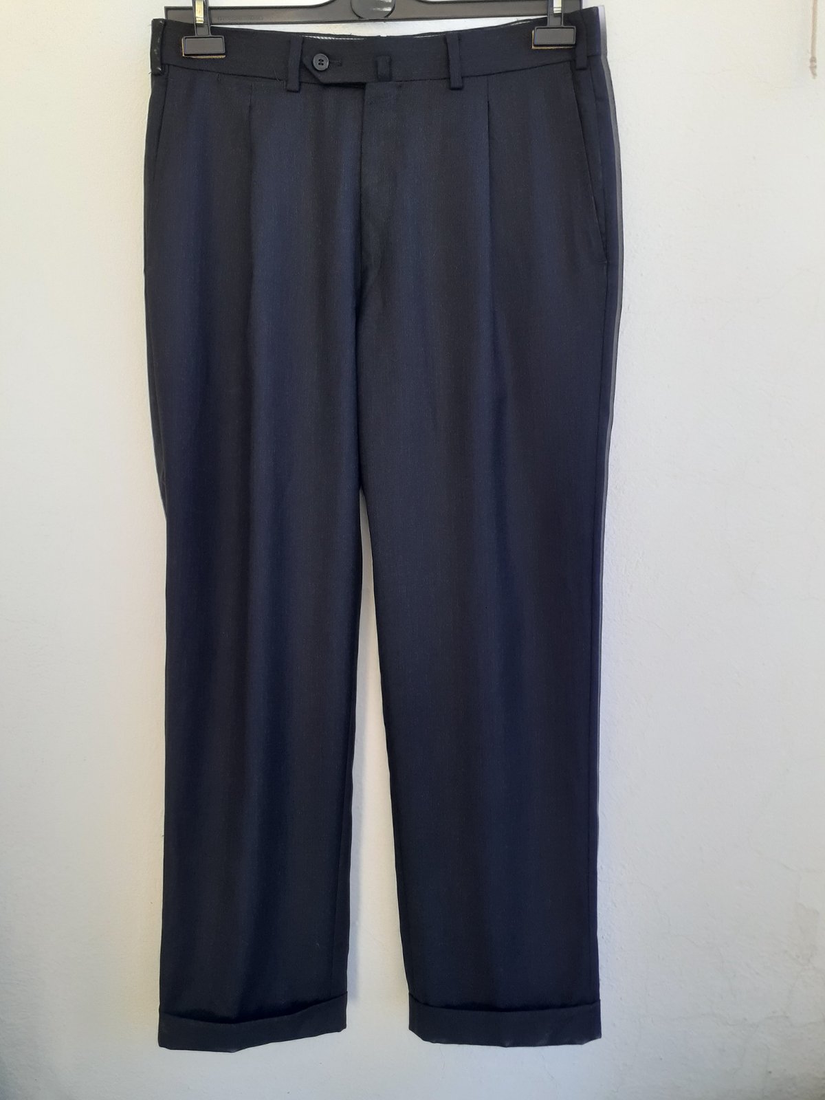 Pantalon sartorial Boggi Milano - Loro Piana Super 120's - Gris Anthracite foncé - taille 46 Italienne (40/41) - Très Bonne État 