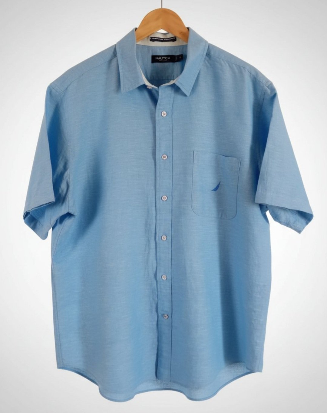 Chemise Nautica en Mélange Lin et Coton-Bleu Claire -Taille XL - Presque Neuve 