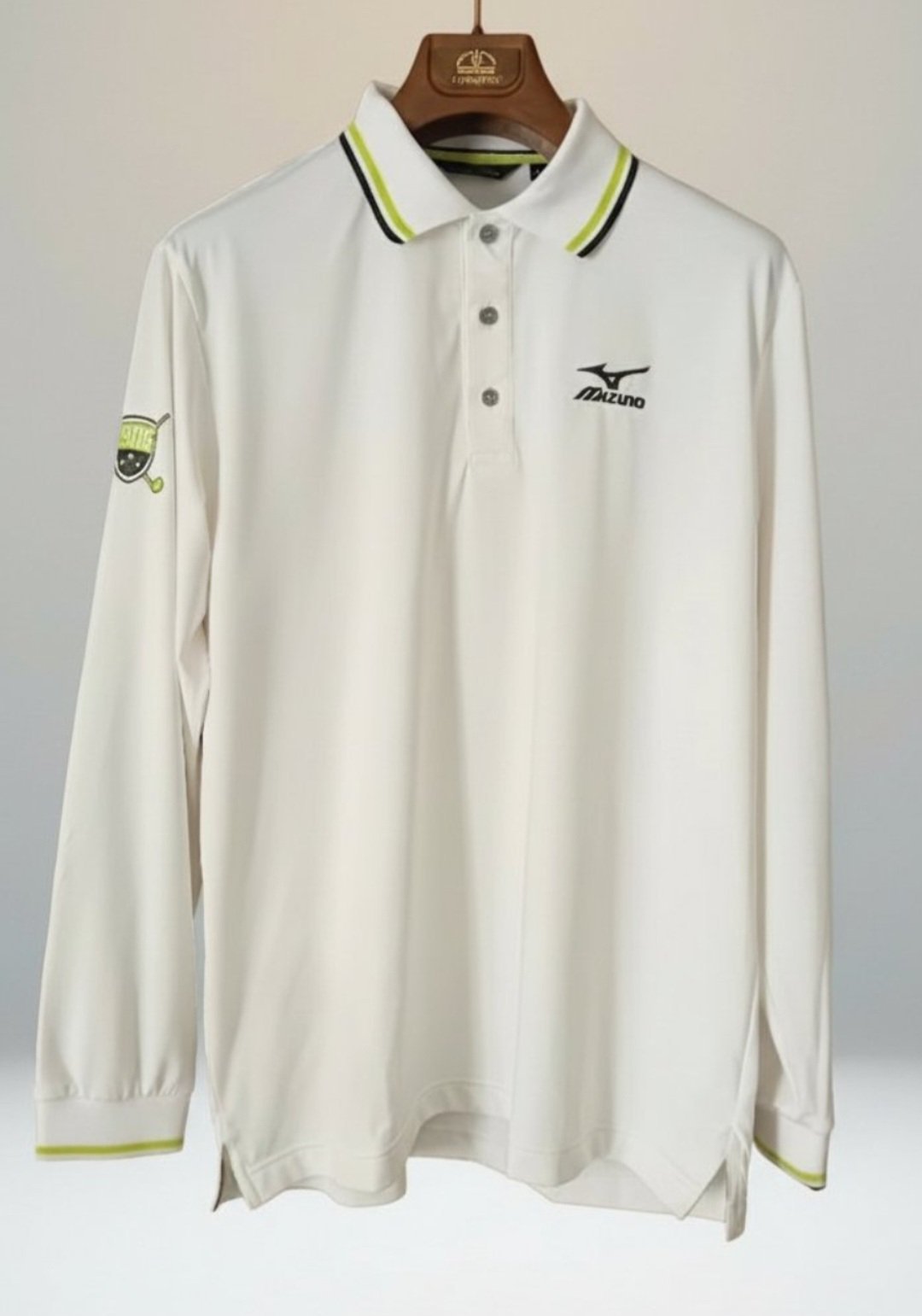 Polo sportif Manches Langues Mizuno blanc - Taille M (ylabes L)- Très bon état 
