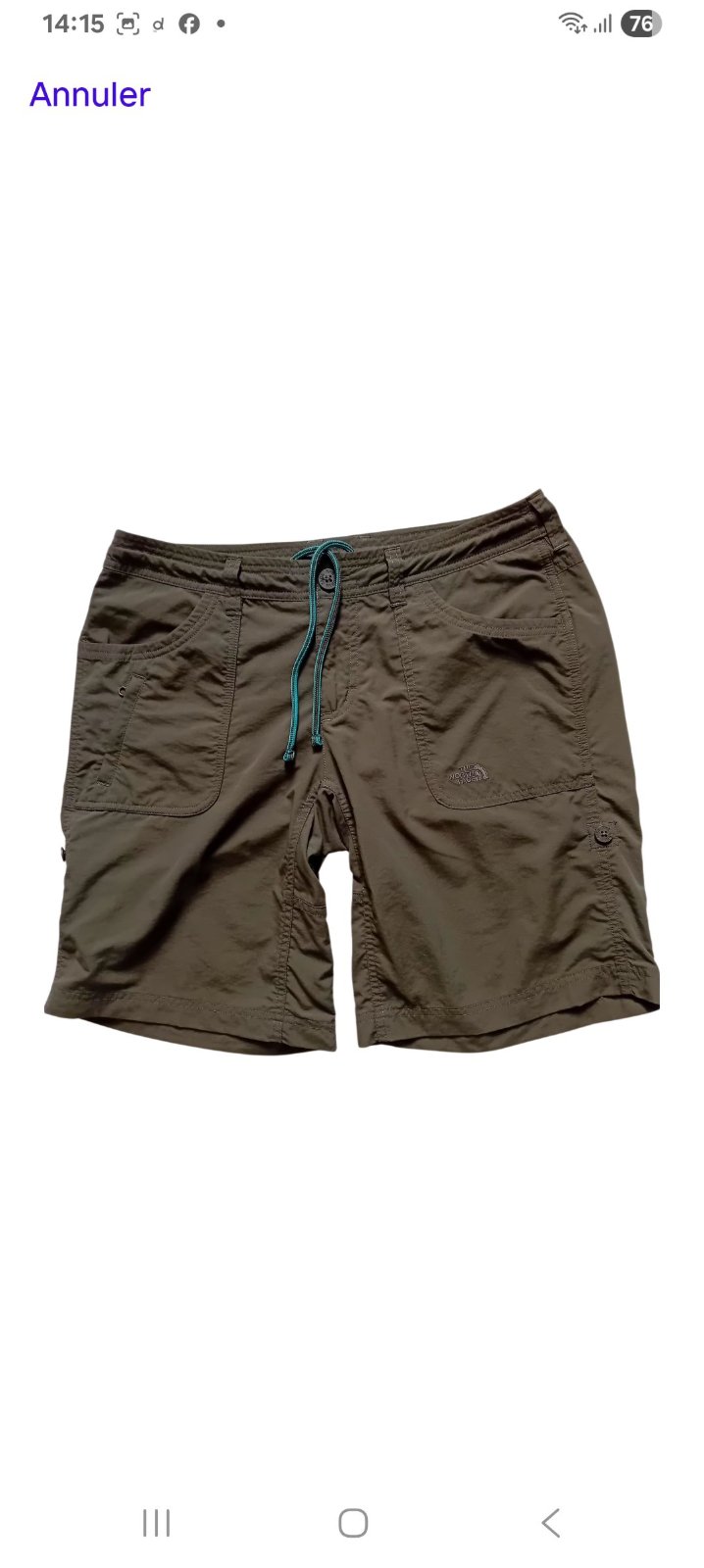 Schort The North Face Femme - Horizon Sunnyside - Vert Kaki -   Taille 8 ( M - 38/40) - 100% Nylon ( doté de la technologie FlashDry pour un séchage rapide). Presque neuve 