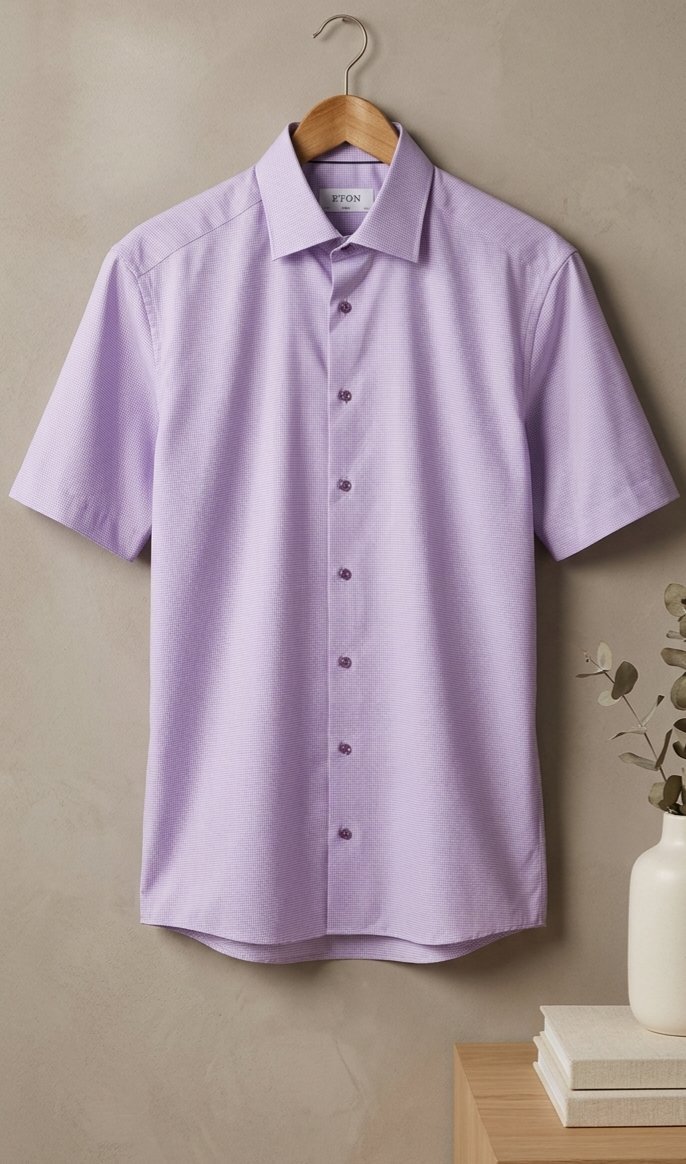 Chemise Eton Signature twil- Slim Fit - Violet/Lilas - Taille 43/17 - 100% Coton - Made In Romania - Éxellent État 