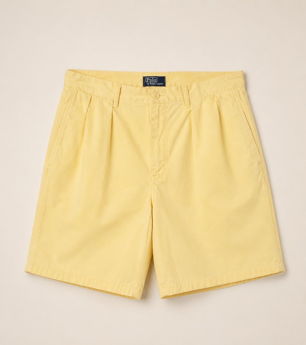 Short Chino Polo Ralph Lauren - Jaune Pâle - Plissée - Taille W32(US)42(Fr) - Made In USA 