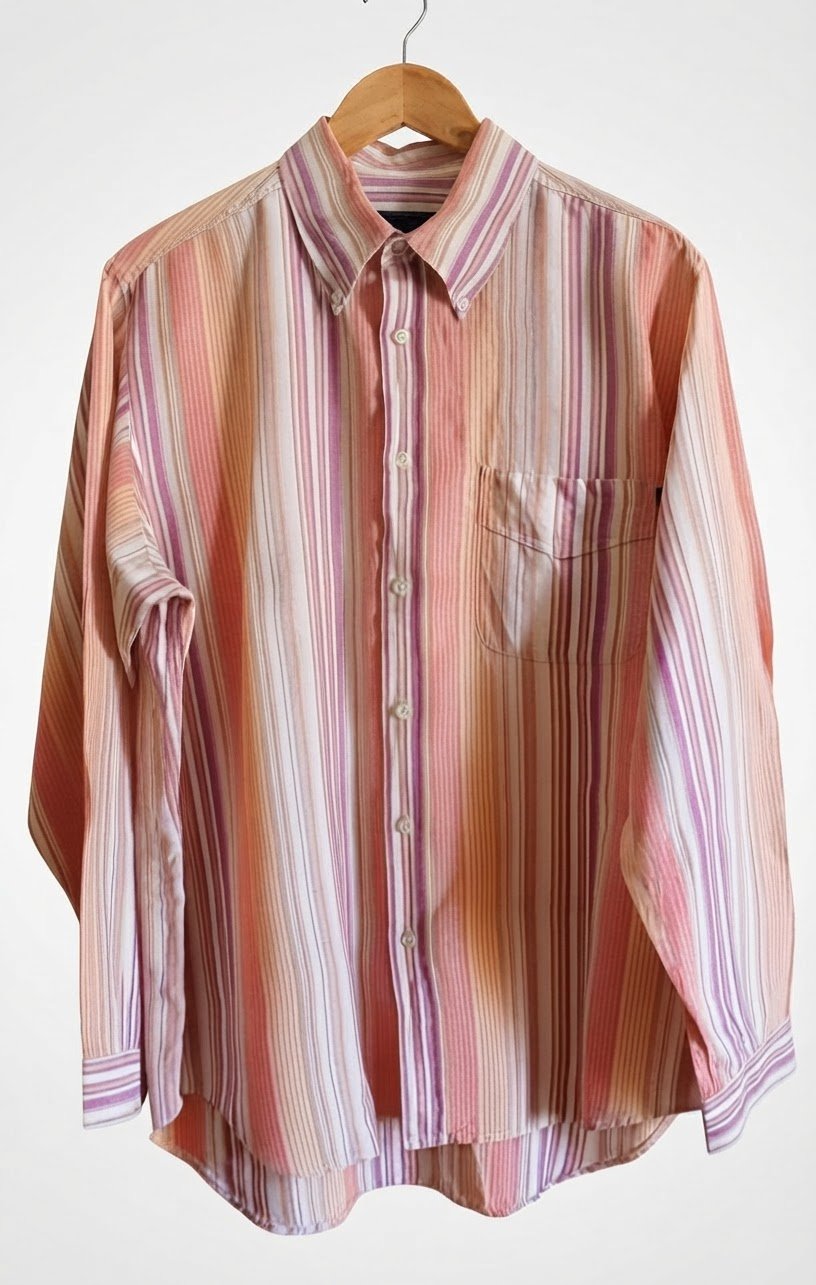 Chemise Marlboro Classique - Rayures Multicolores - Taille L - Lin & Coton  