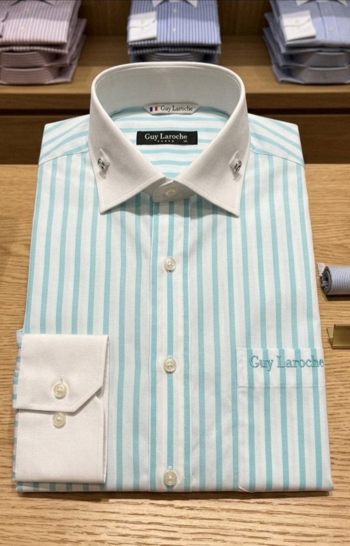Chemise de Luxe Guy Laroche - Style Winchester Rayé & Italien - Taille 95 Corspond à M - Jamais portée 