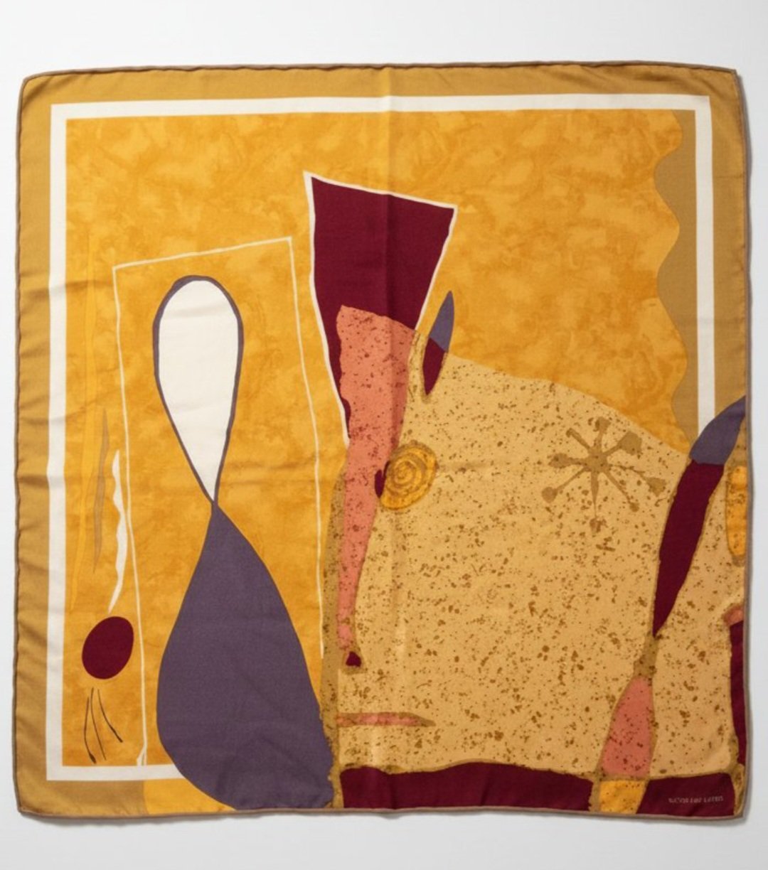 Carré en 100% Soie NICKI COLOMBO - Made In Italy - Désigne Abstrait Artistique 83×83 cm 