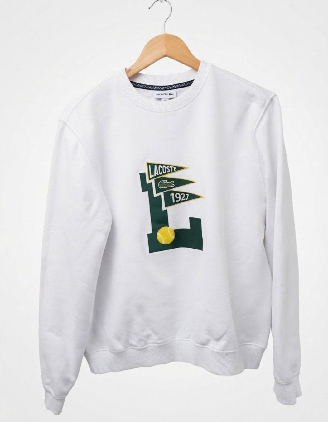Sweat-shirt Lacoste Pennants L Badge - Blanc - Taille 5 (L) 