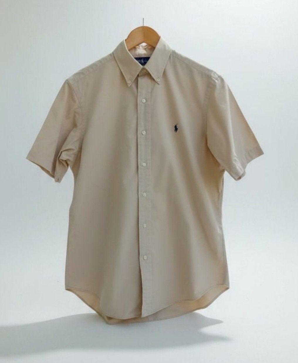 Chemise Ralph Lauren Manches Courtes - Taille M Classique Fit - Beige - 100% Coton 