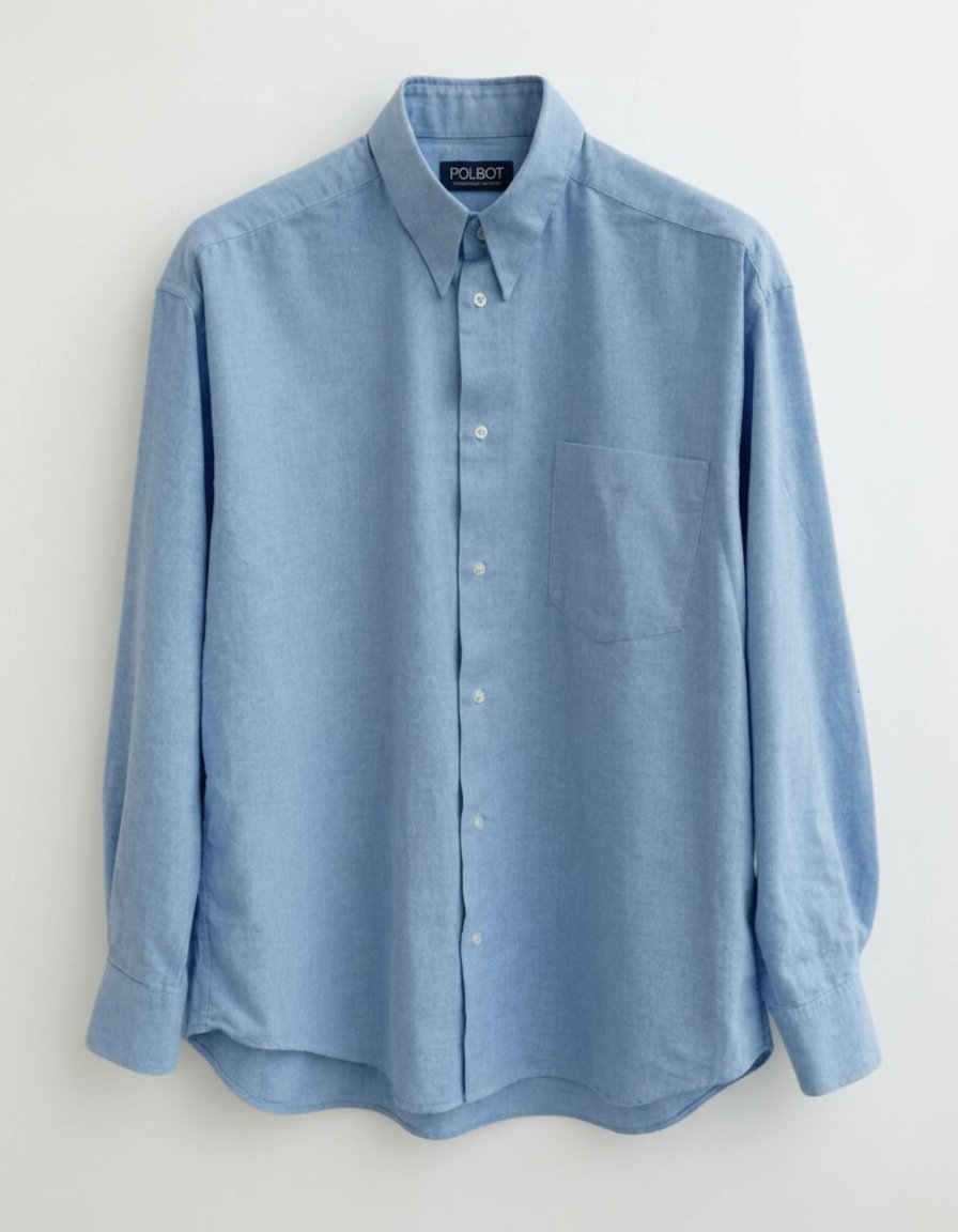 Chemise Dolce & Gabban - Coton Chambray de qualité - Bleu clair - Made In Italy - Taille L (Vintage coupe Trés Ample)  Convient pour un  grand 2XL 
