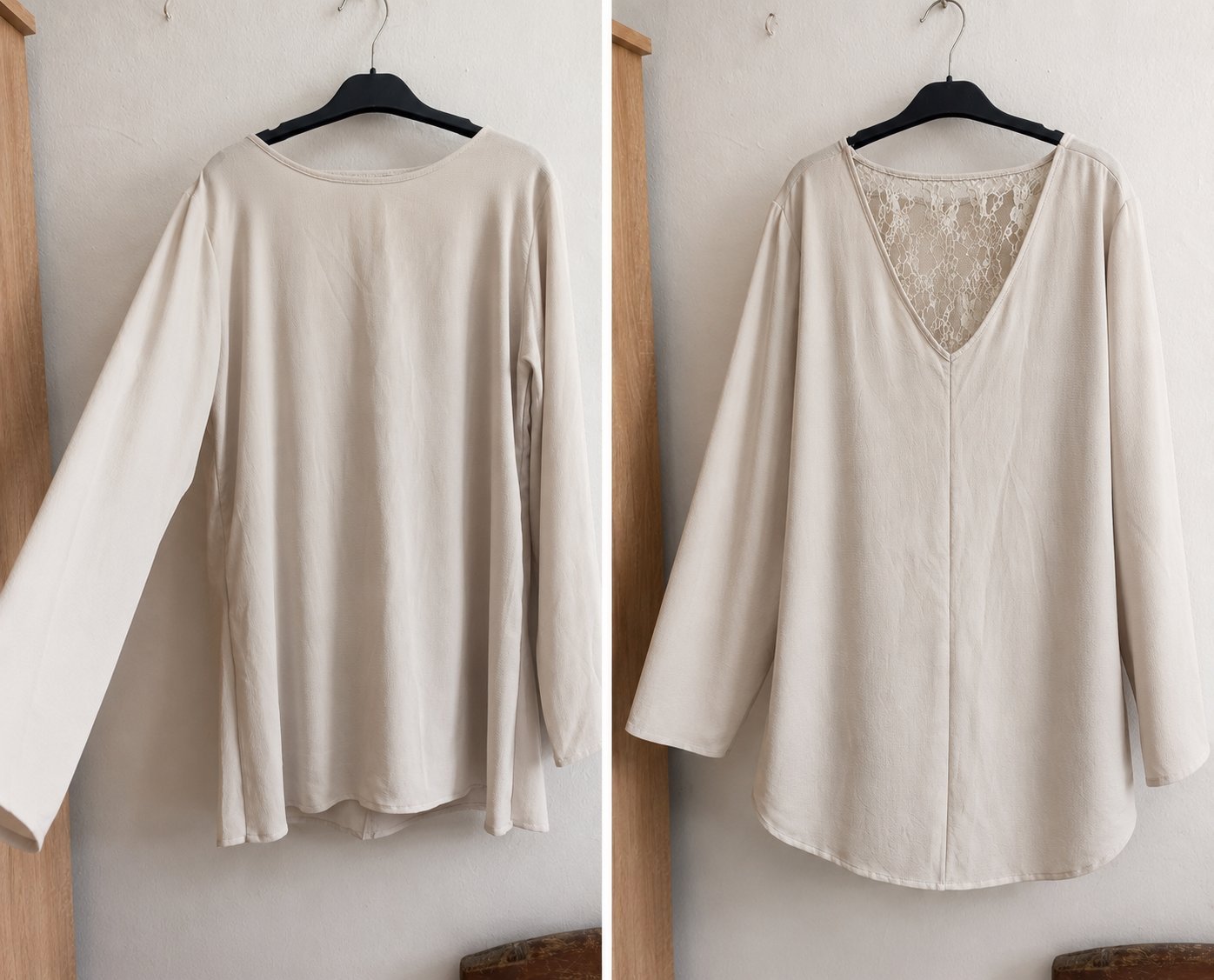 Chemise beige femme voilé 