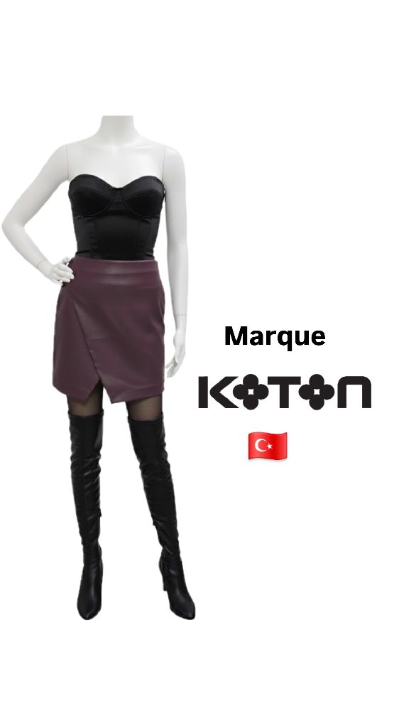 Jupe similiCuir Burgandy 🔥 Turkiye 🇹🇷