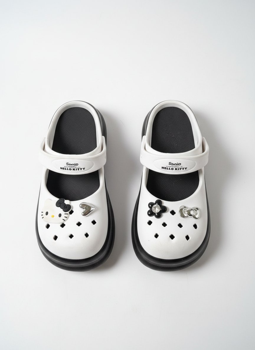 Crocs blonc hello kitty 
