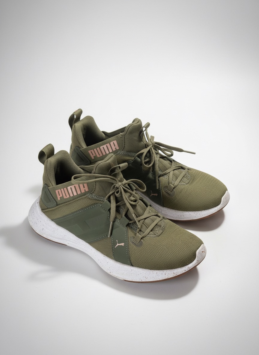 Women's PUMA Contempt Demi Mesh OLIVE GREEN  Soft-Foam Running Shoes