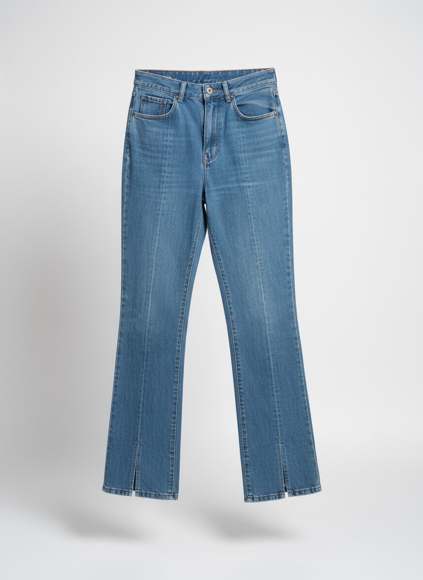 Pantalon en jean patte d'elephant trés moderne 