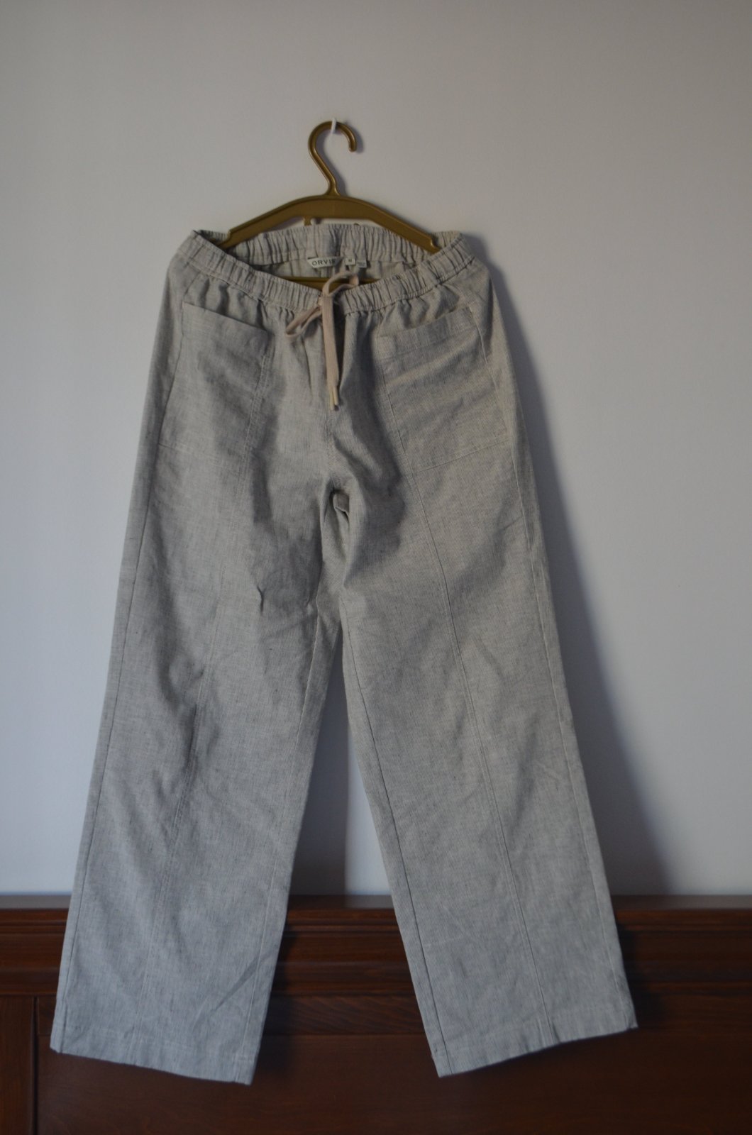 Pantalon large en lin mélangé