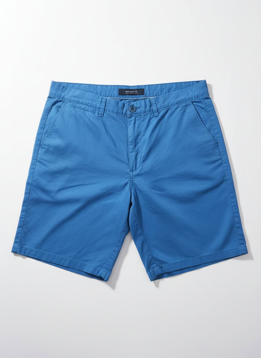 Short bleu en coton