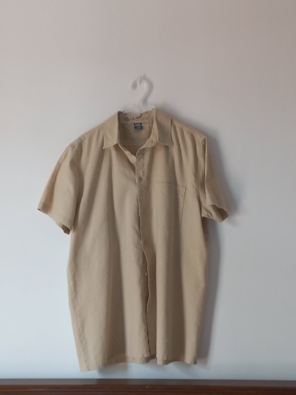 Chemise beige en lin + coton