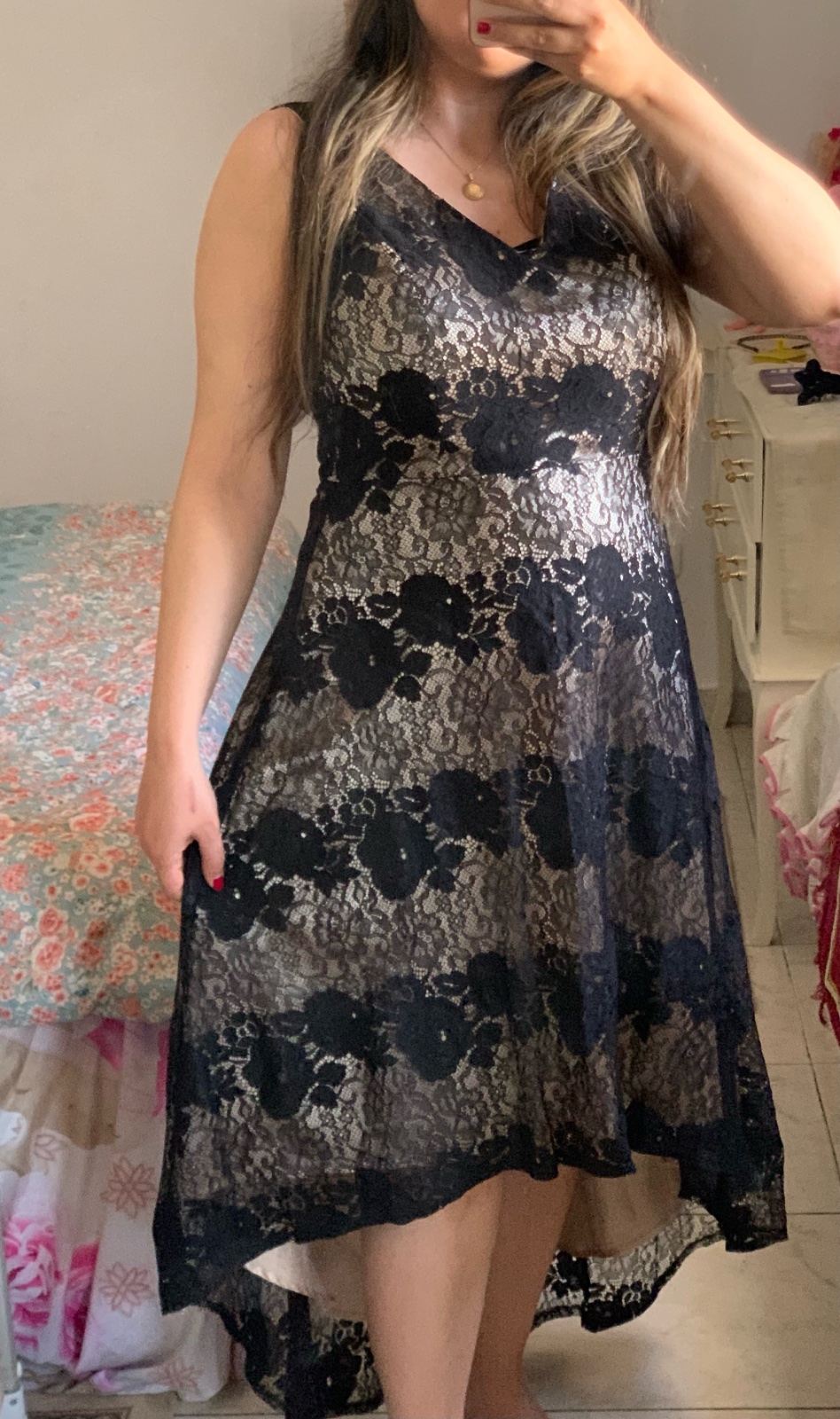 Robe soirée noire et beige pour femme 😍😍