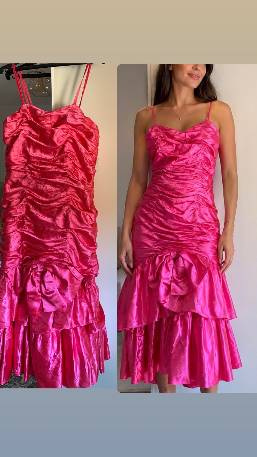 Robe satin rose fuchsia – Style glamour 💞💞