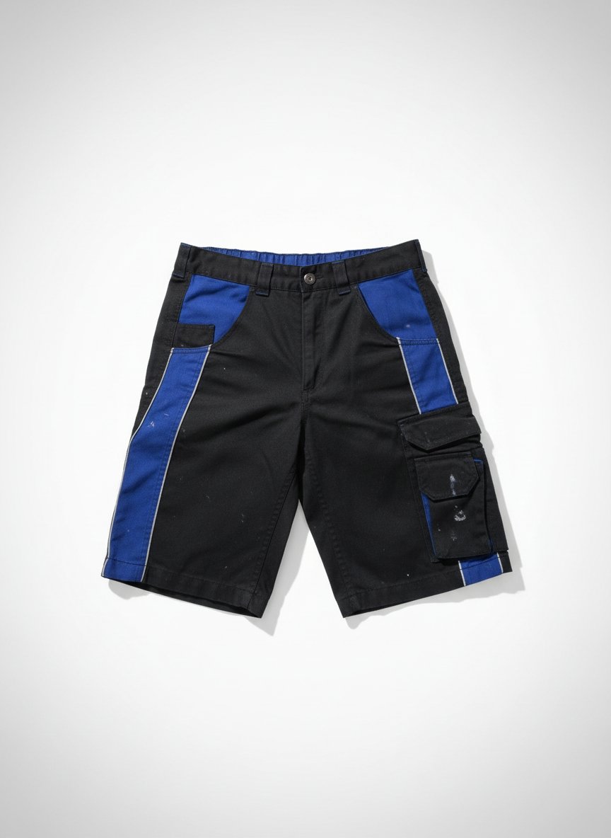 Shorts sont des bermudas de travail Powerfix noir et bleu