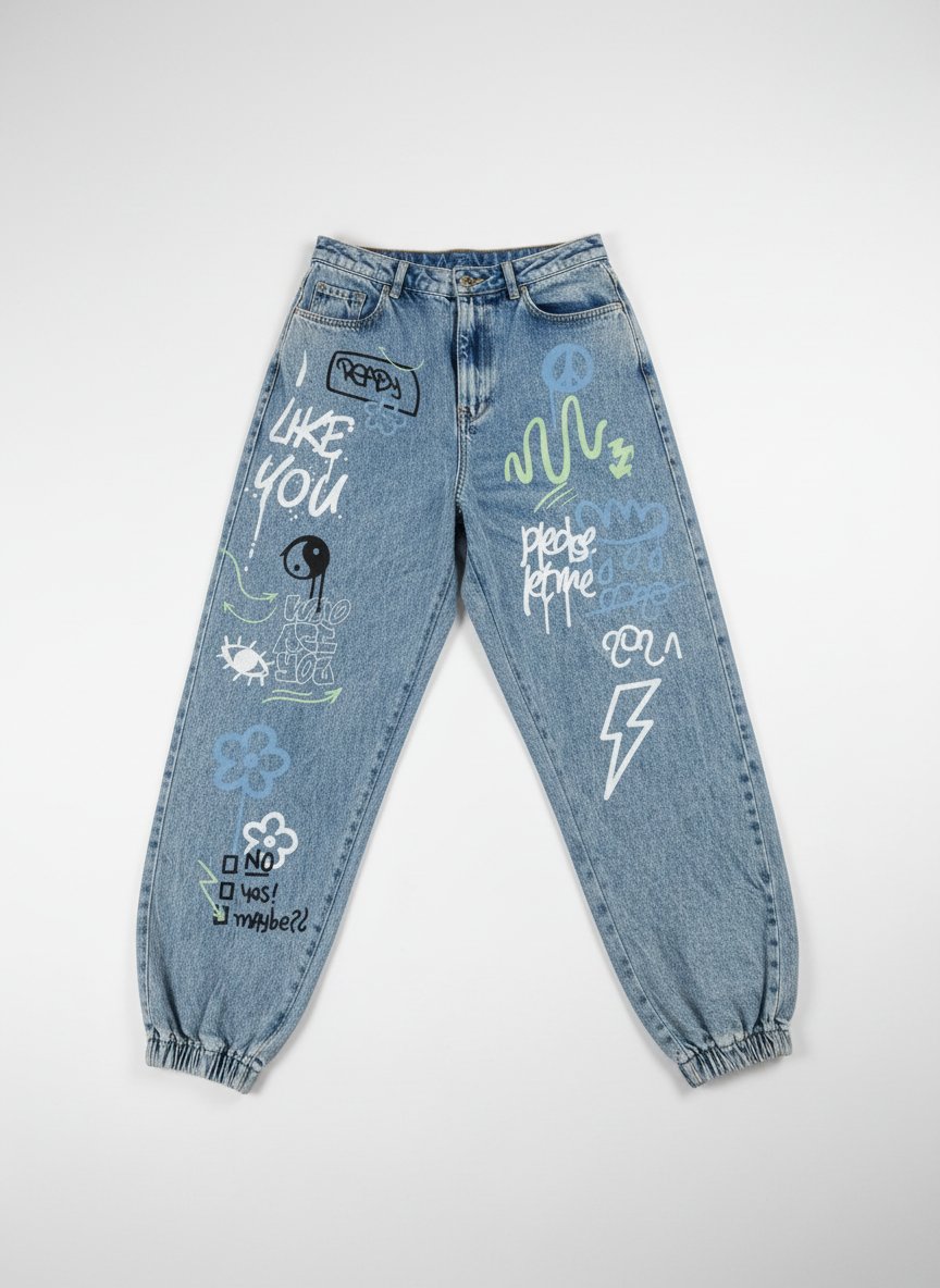 Bershka Pre-owned Relaxed fit jeans - blue denim