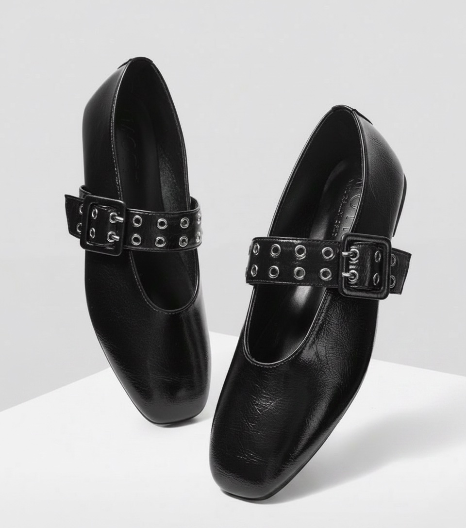 Ballerines Mary Jane noires vernies