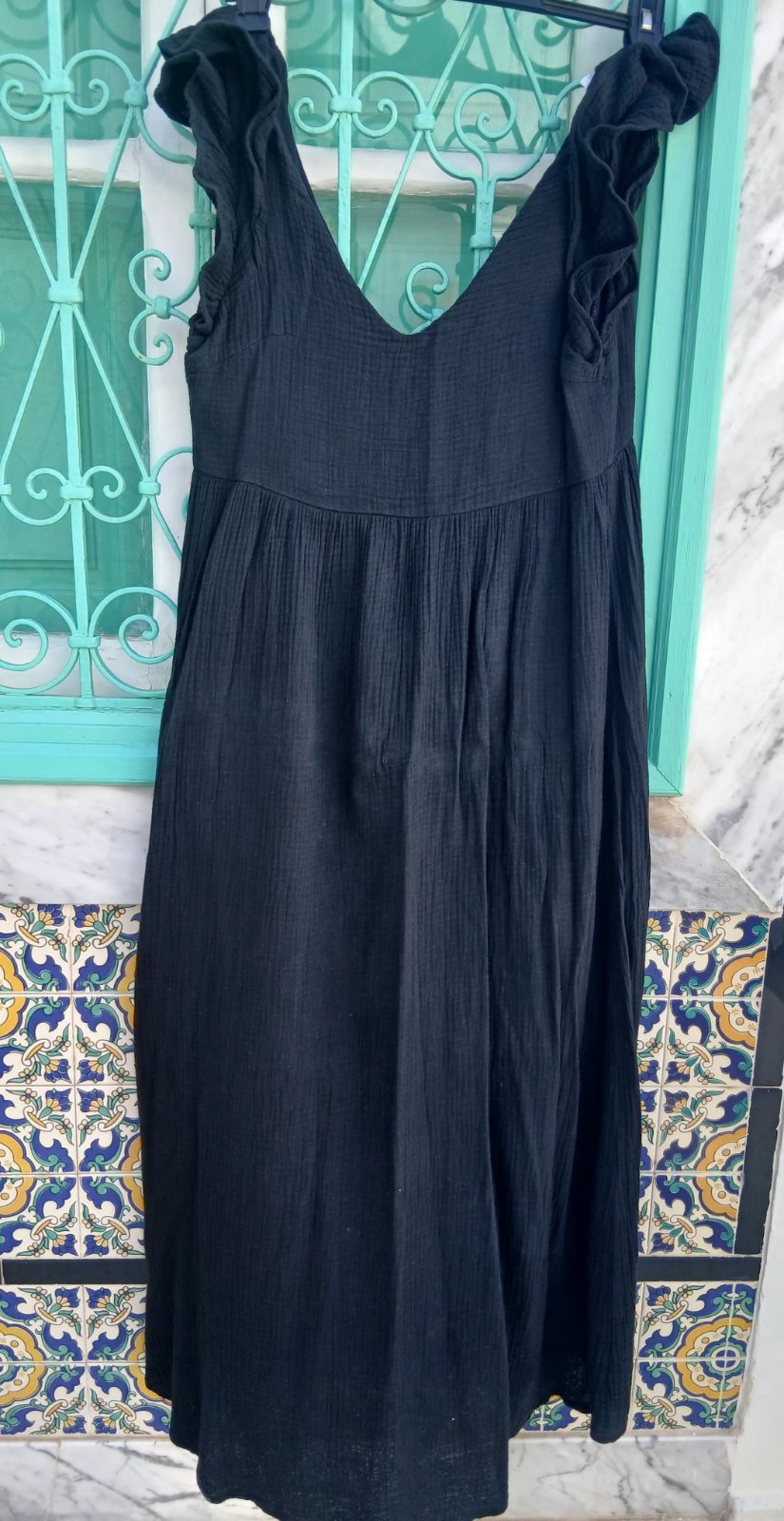 Robe longue noire Copperose Paris - 100% Coton - Taille S (36)