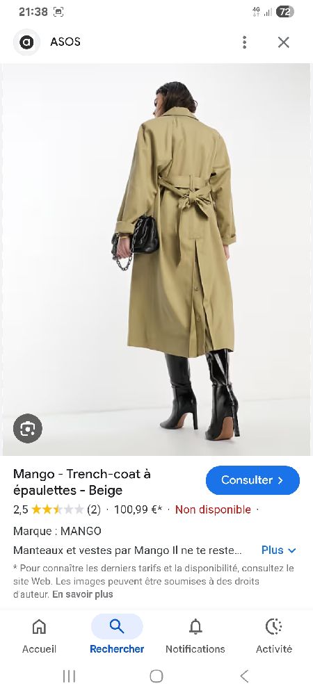 Trench Mango taille 38/40