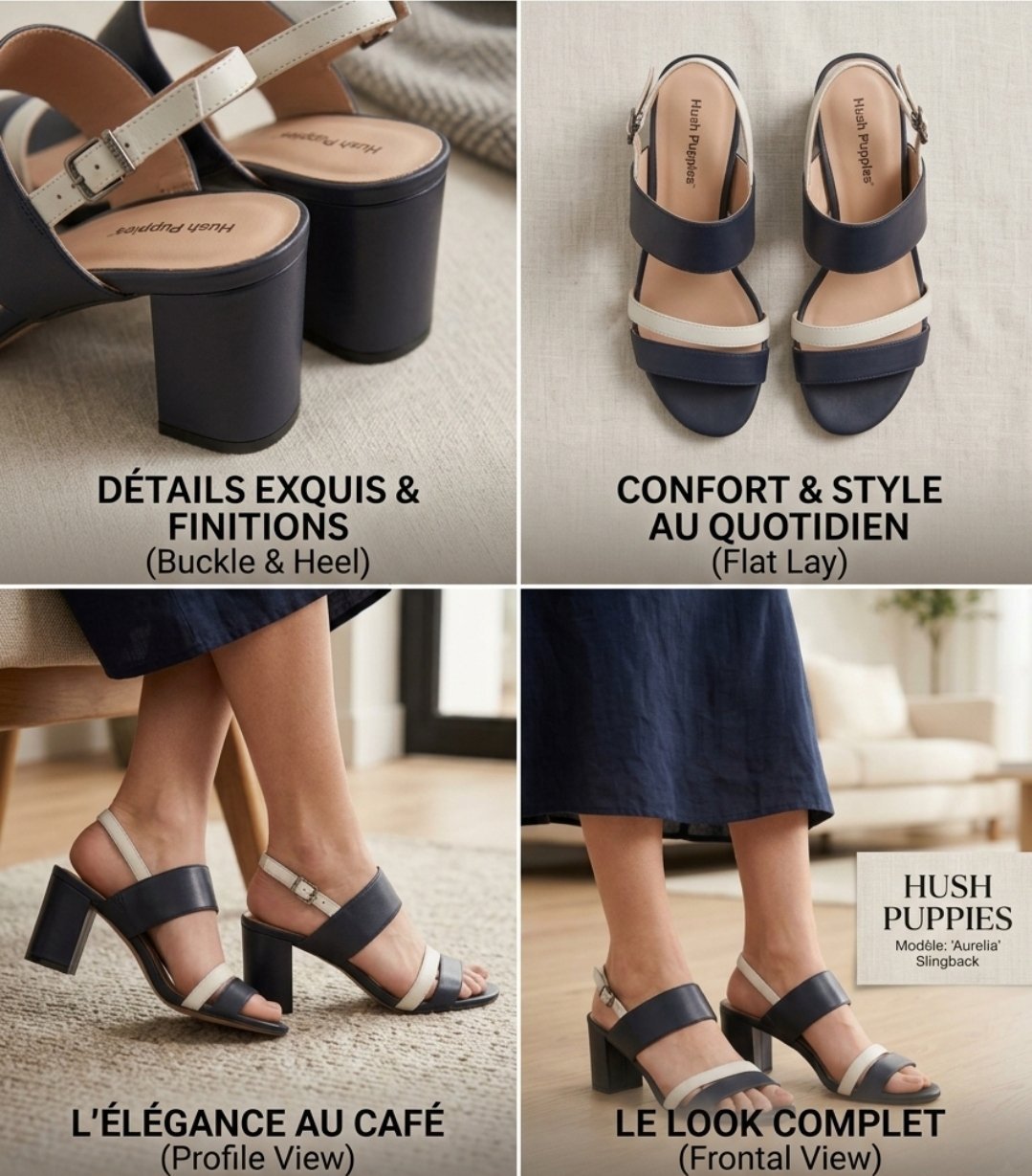 Sandales à talons bicolores en cuir HUSH PUPPIES – T40/41