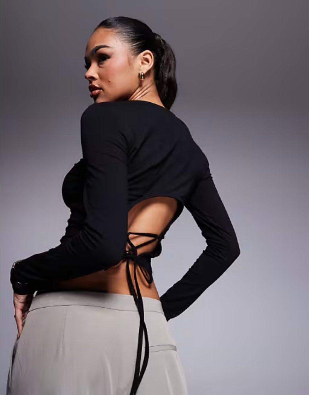 Crop top noir dos nu Subdued - Taille 36/38 en cotton