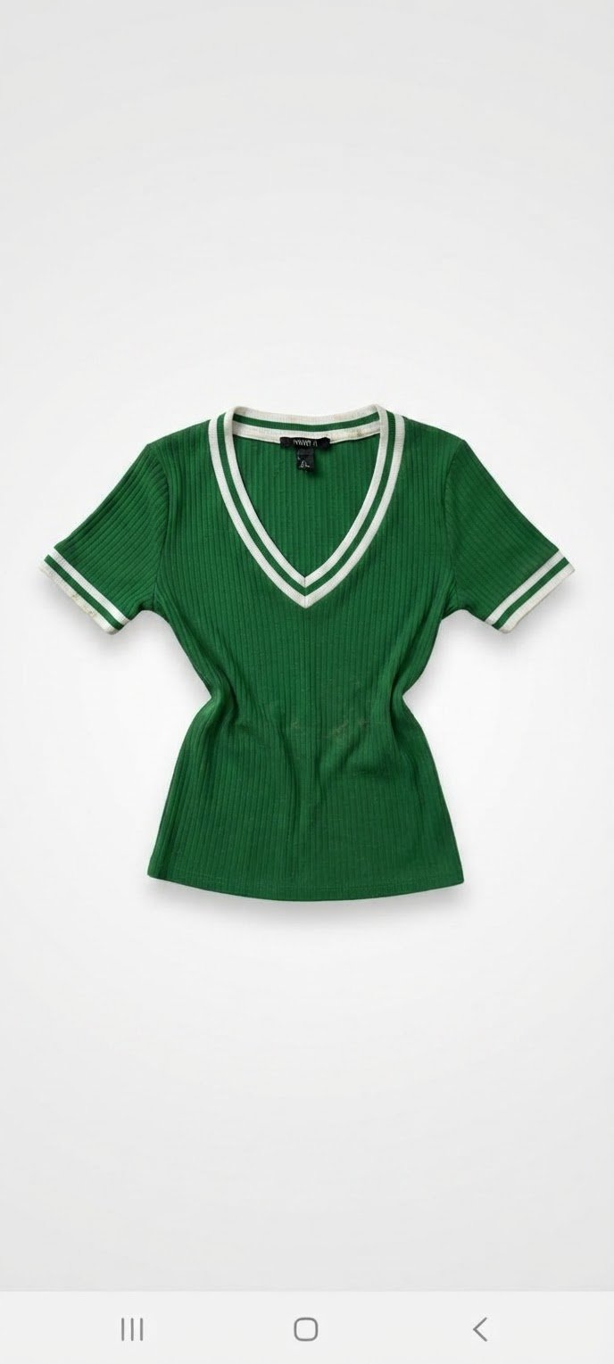 Haut côtelé Forever 21 Vert - Style Tennis / Preppy