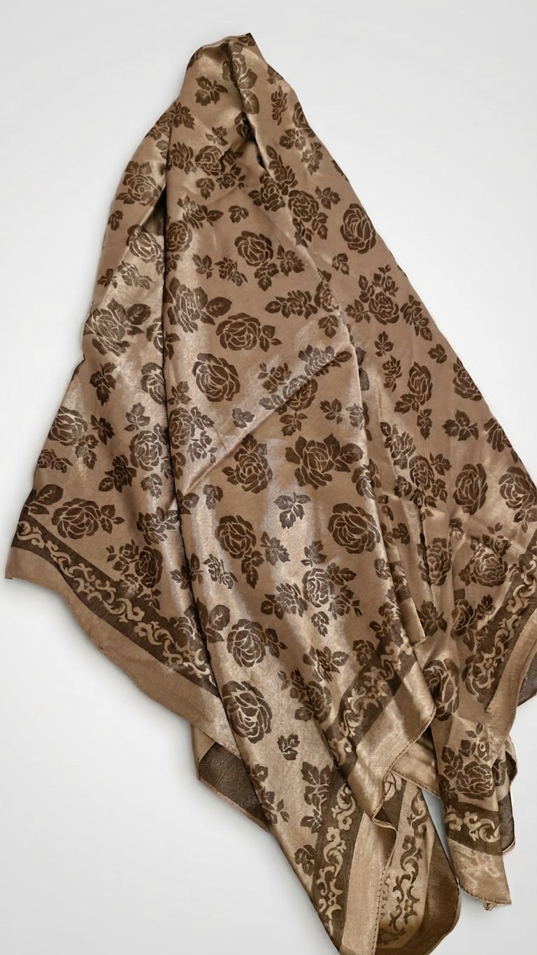 Foulard soie satiné double face 