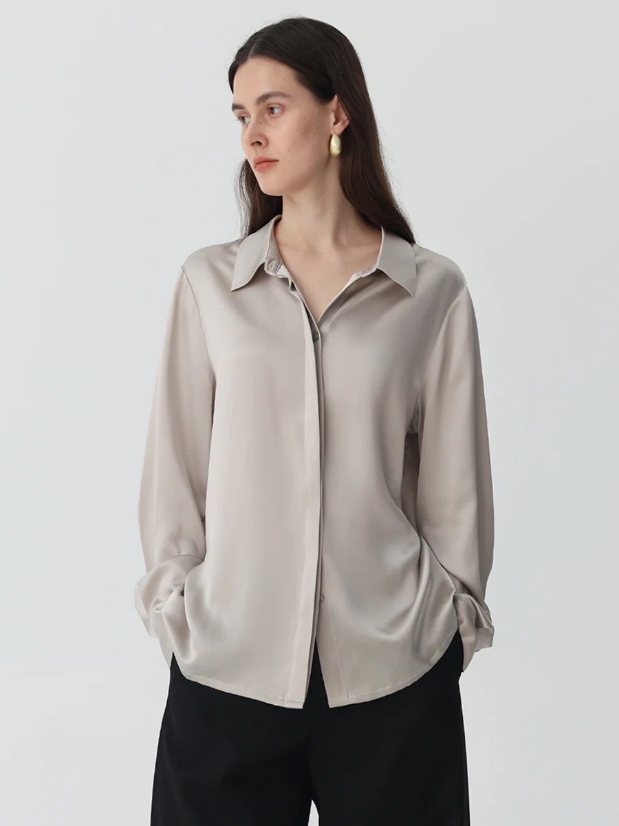 Women's Light beige V-neck blouse