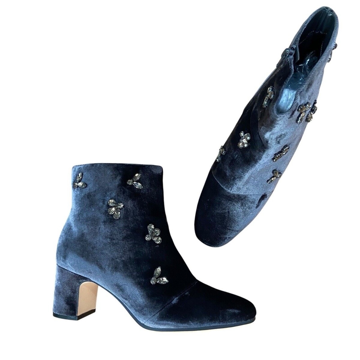 Bottines en velours bleu 