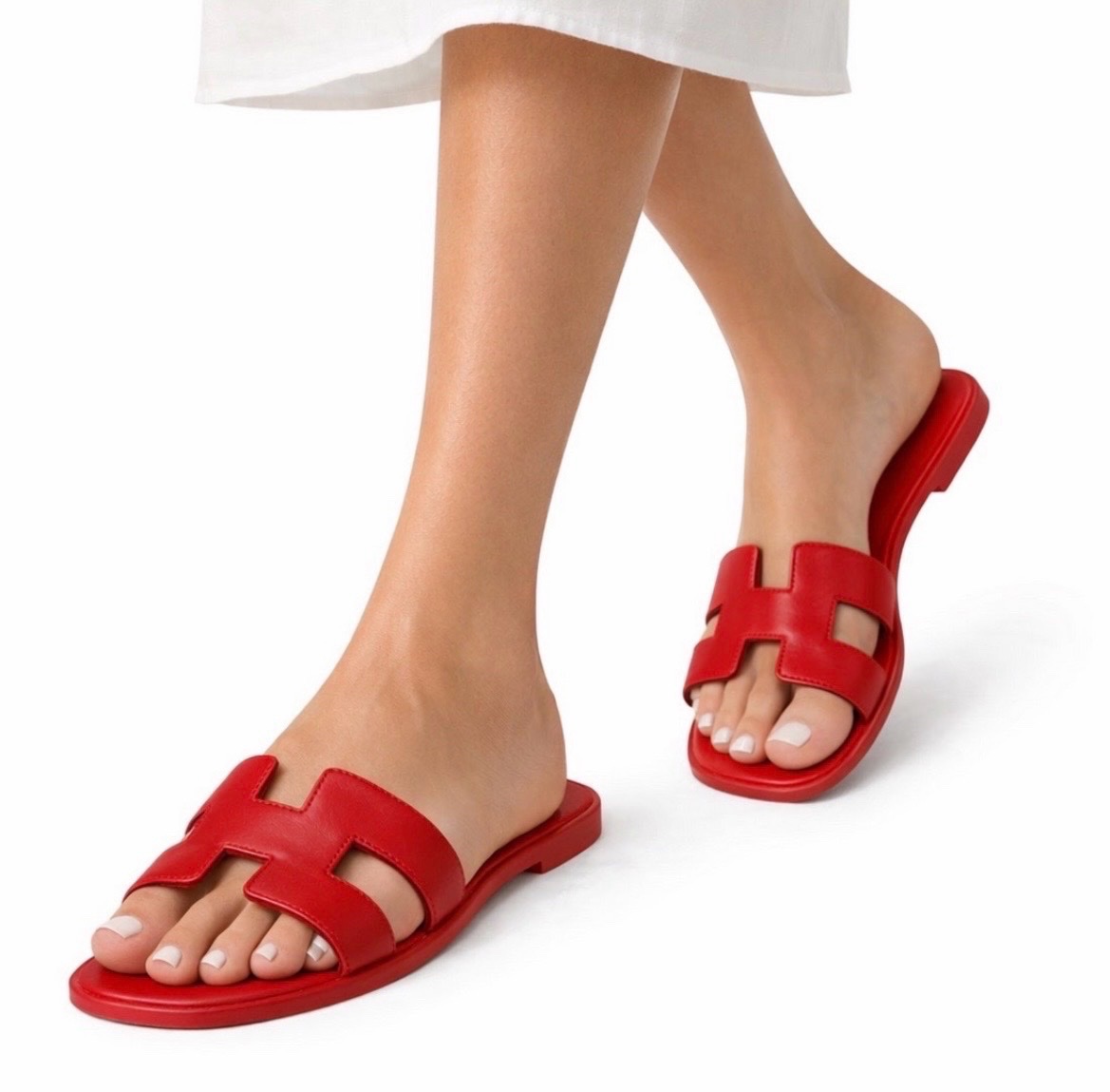 Mules Hermes rouge