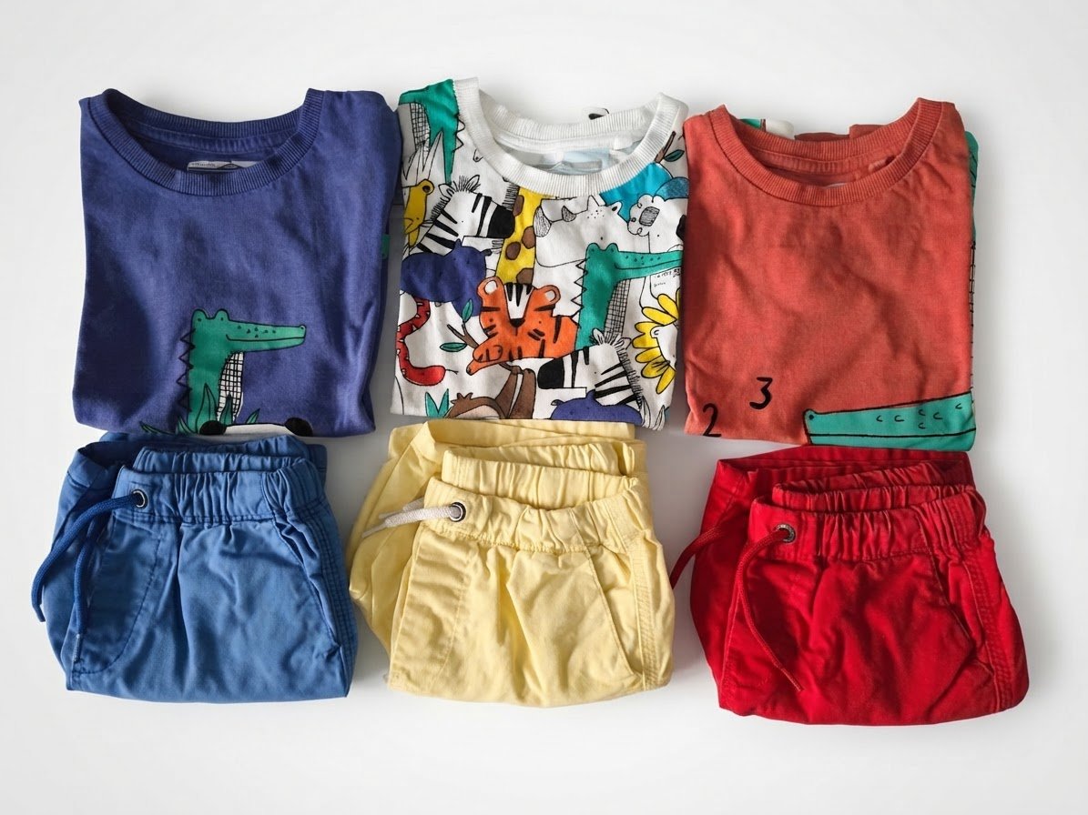 Lot de trois ensemble shorts et t-shirts 