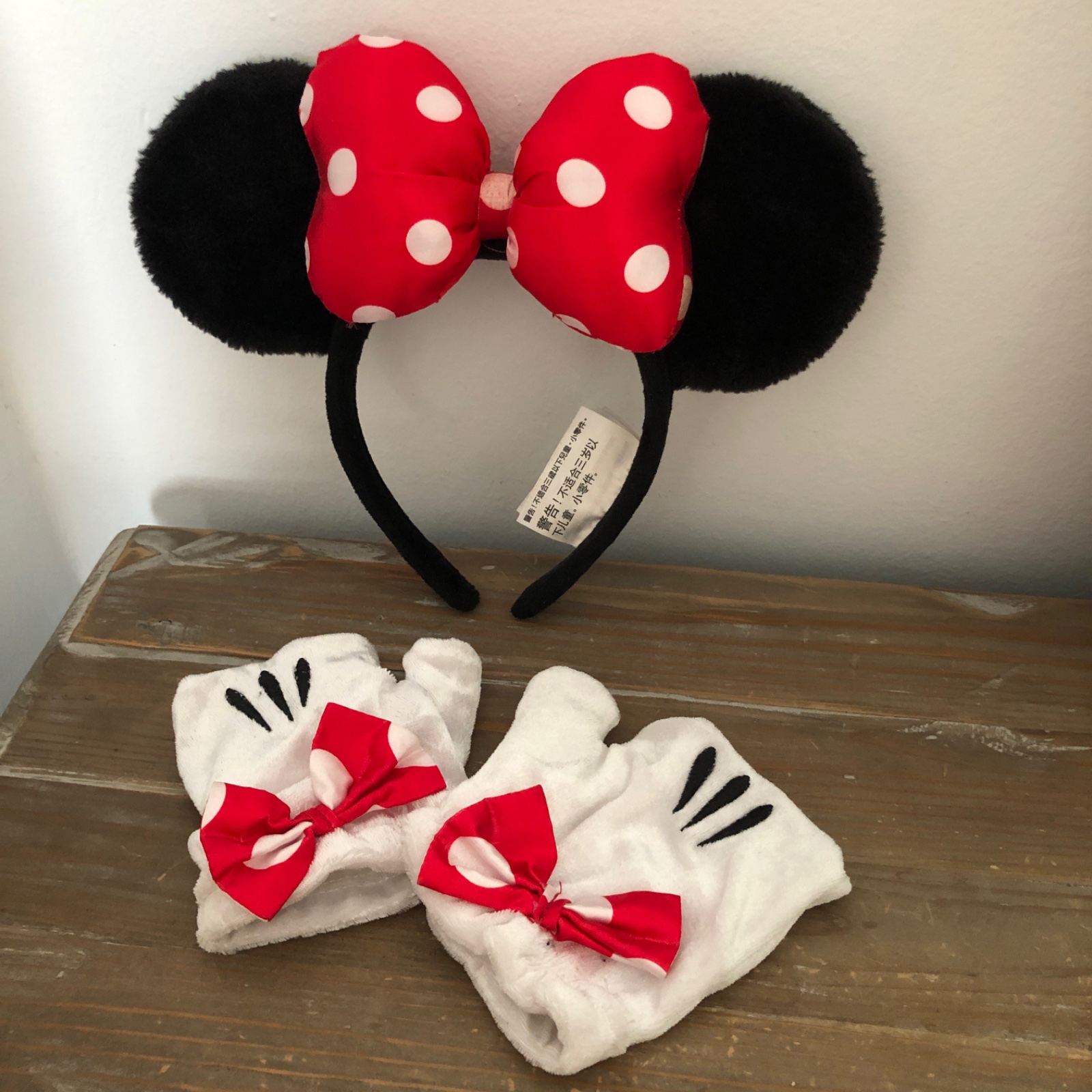 Serre-tête et mitaines Minnie Mouse