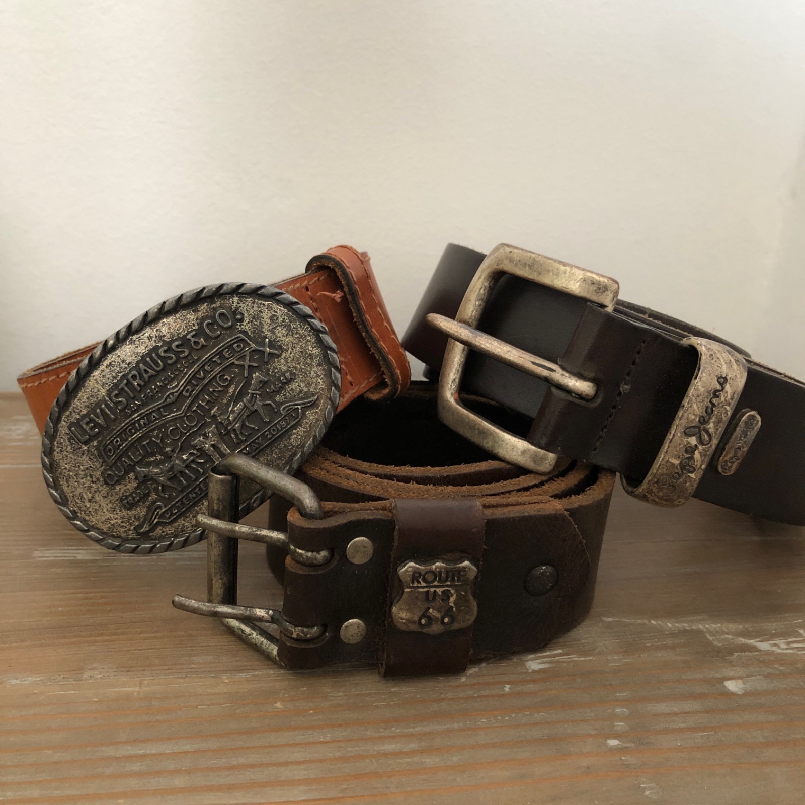 Lot de 3 ceintures en cuir