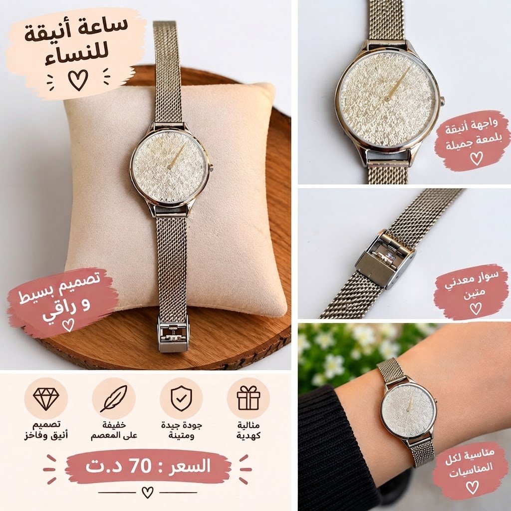 Montre dorée our femme