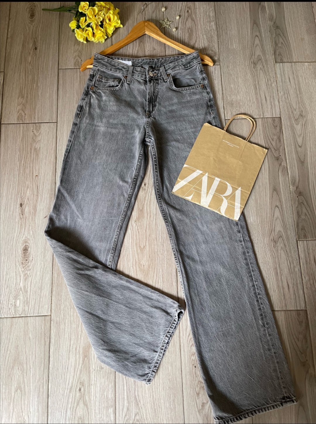 Magnifique Jean Wide Leg Gris ZARA - Taille 36 (Taille petit !)