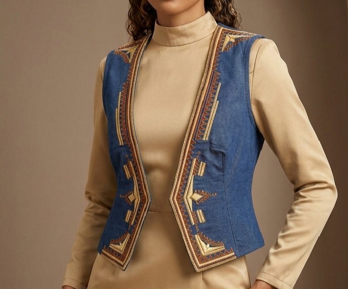 Gilet courte style artisanal