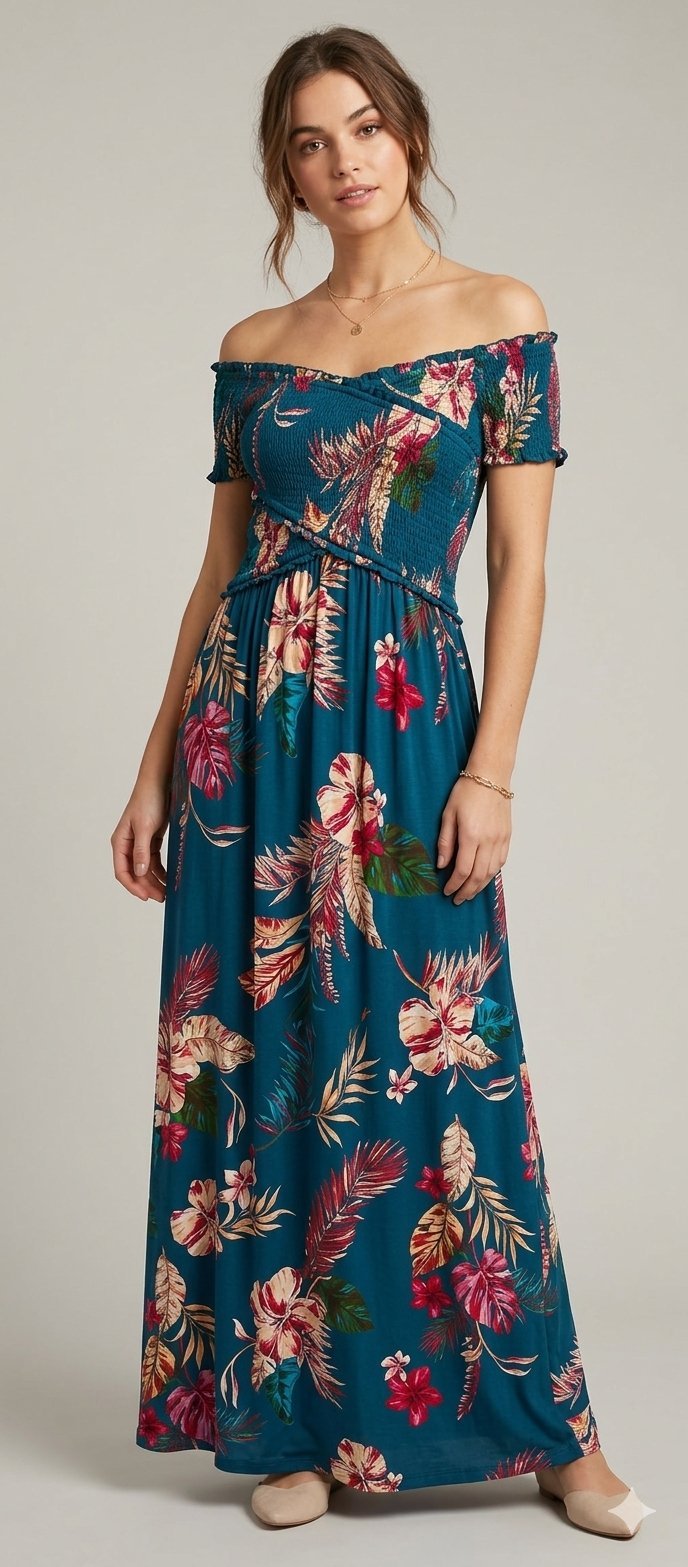 🌴 Robe Longue Tropicale