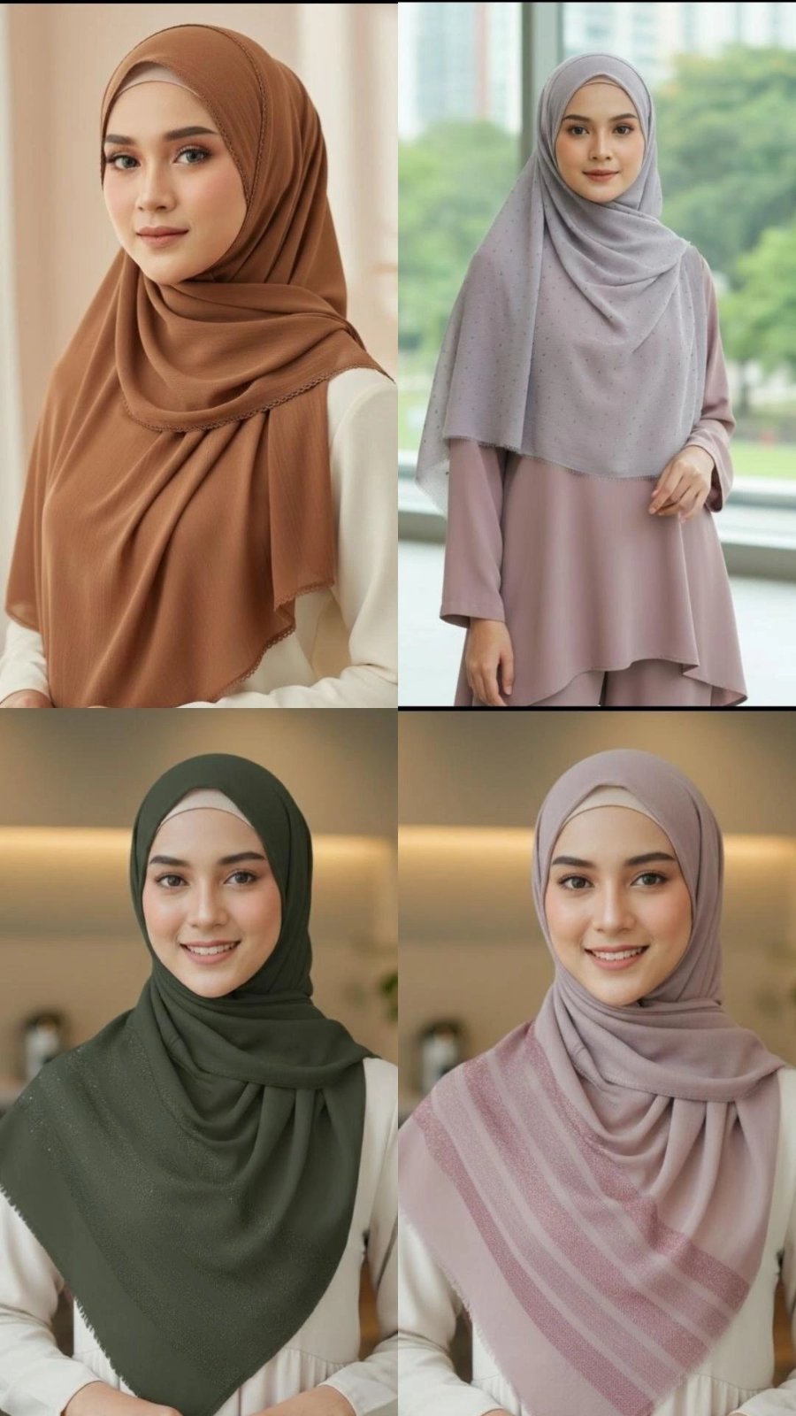 Lots de 4 foulard 
