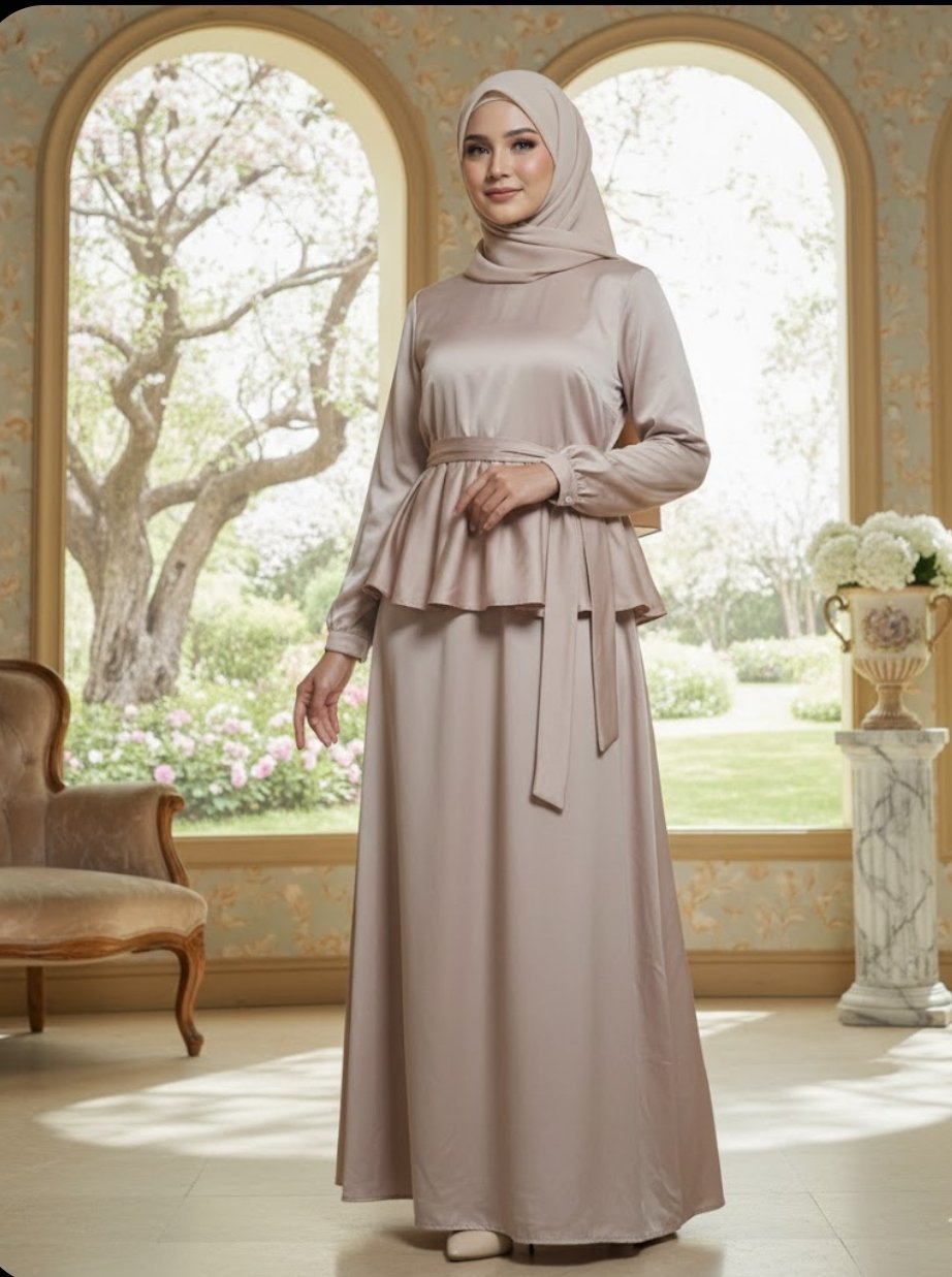 Robe soirée satin rosé 