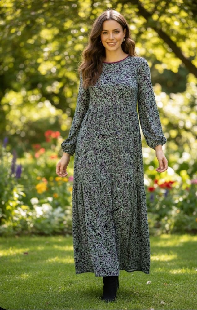 Robe fleurie mauve 