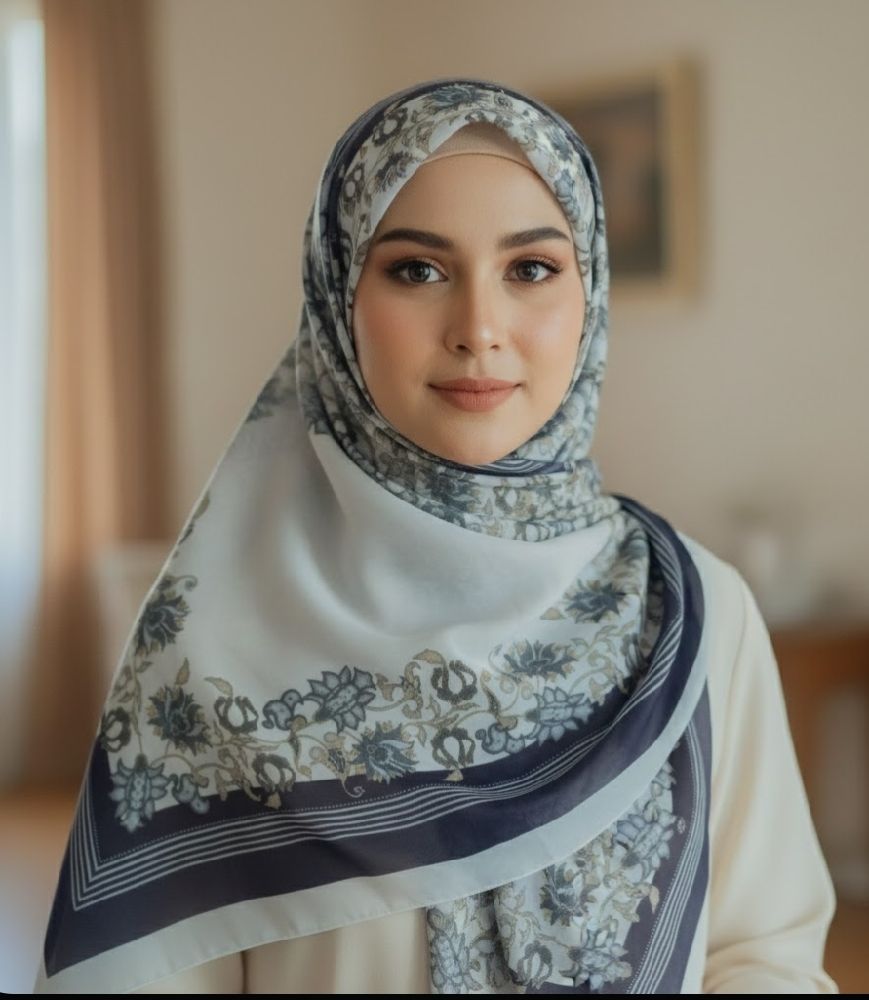 Foulard bleu carré 