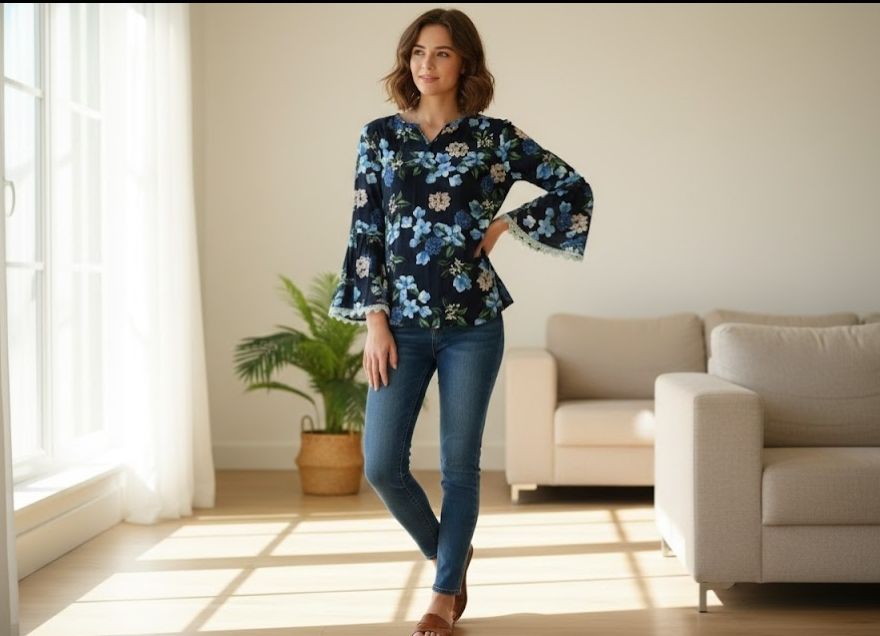 Pull été fleuri 