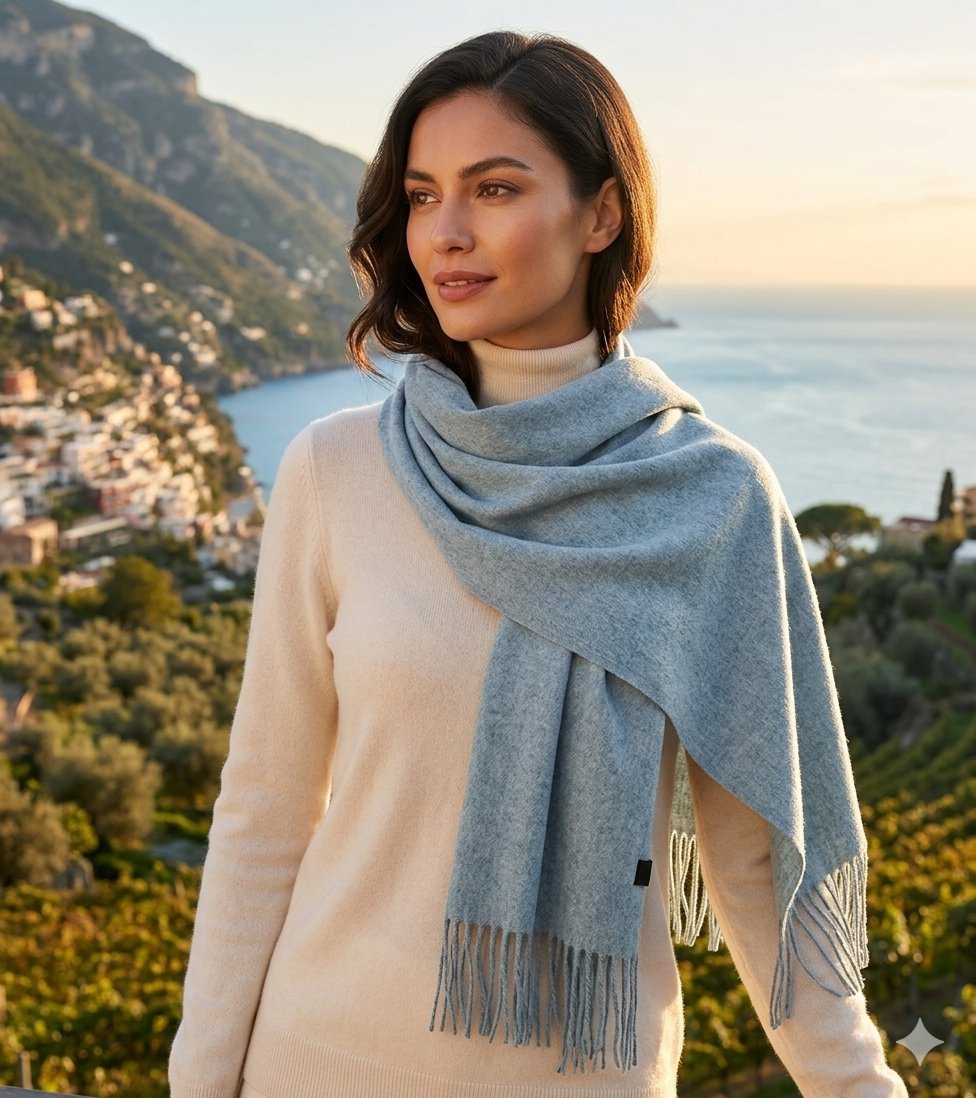 Écharpe long hiver gris 